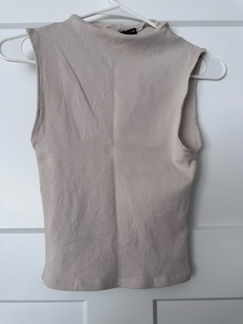 Zara Sleeveless Ribbed Tank - Taupe Beige